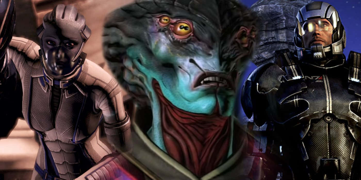 Javik,el Guerrero Prothean, Parado Desafiante En Mass Effect. Fondo de pantalla