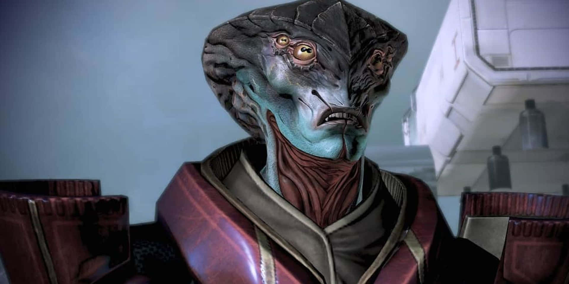 Javikde Mass Effect Se Mantiene Fuerte En Medio De La Batalla. Fondo de pantalla