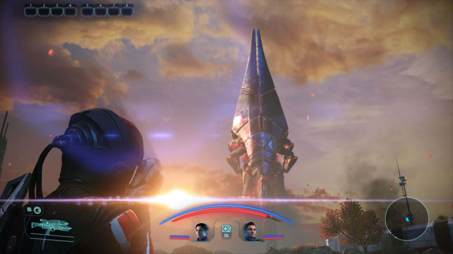 Comandanteshepard De Pie Contra El Telón De Fondo De La Galaxia En Mass Effect Legendary Edition. Fondo de pantalla