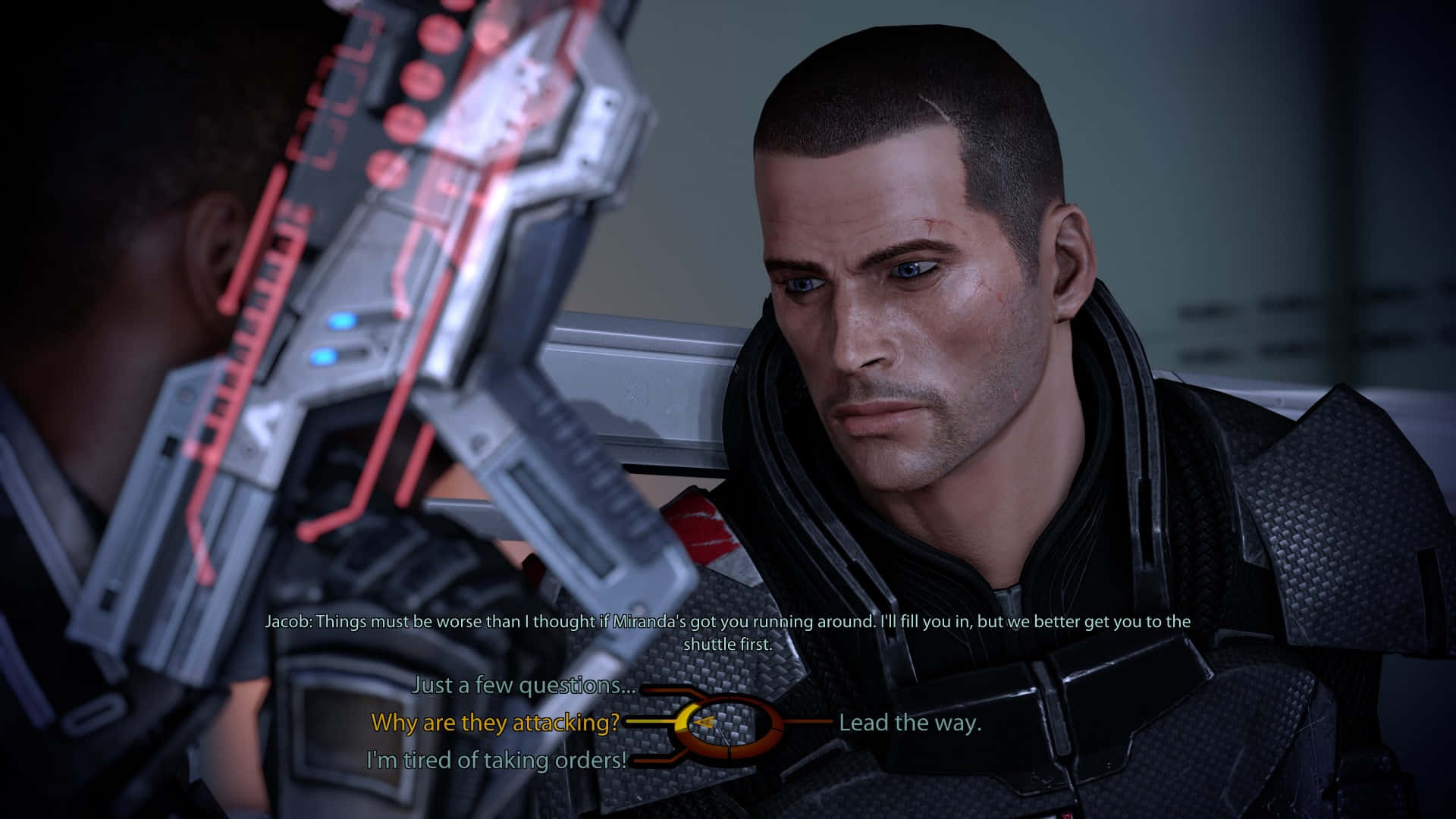 Elcomandante Shepard Observando La Galaxia En Mass Effect Legendary Edition. Fondo de pantalla