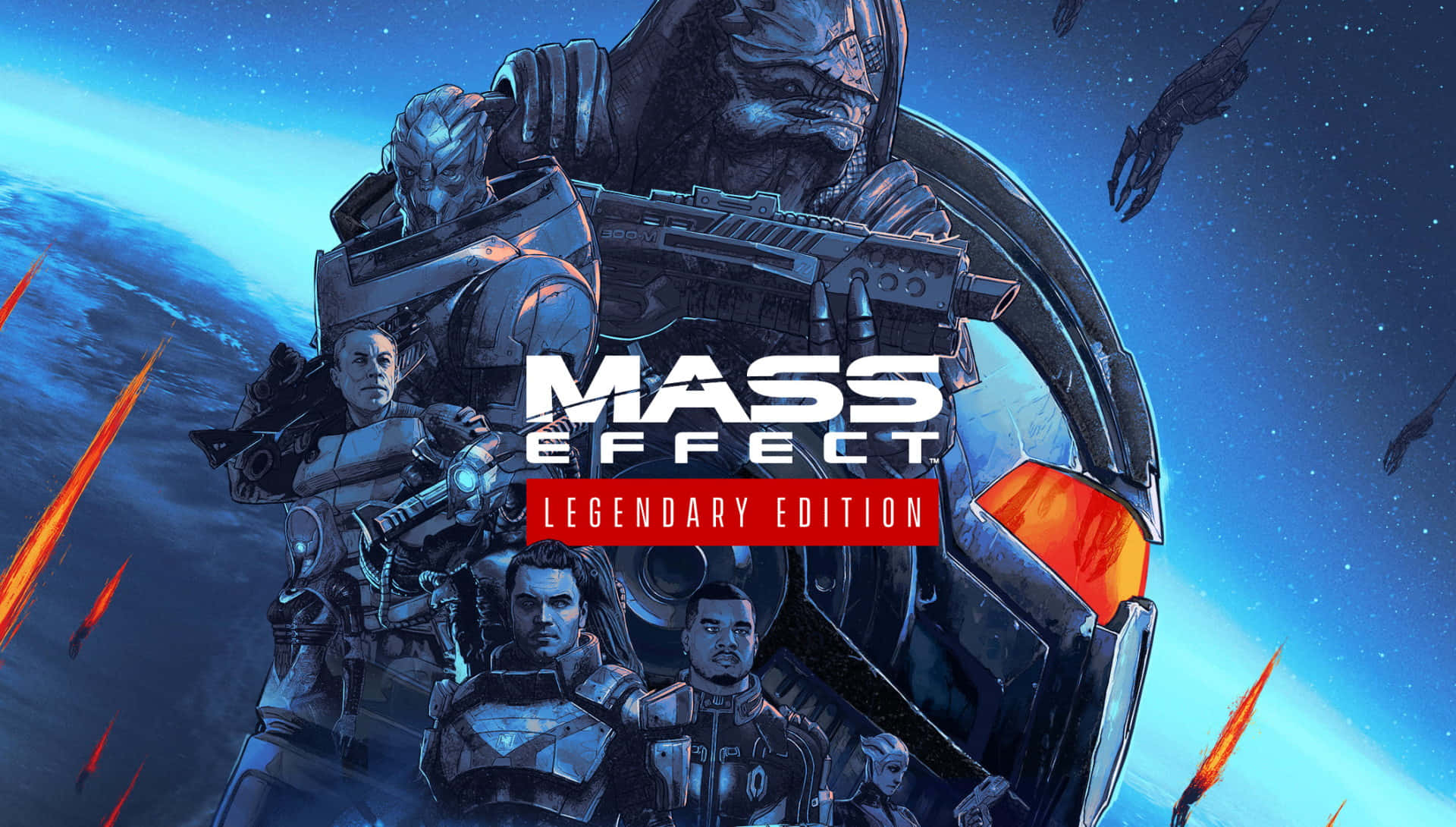 Comandanteshepard Y El Equipo De La Normandy En Mass Effect Legendary Edition Fondo de pantalla