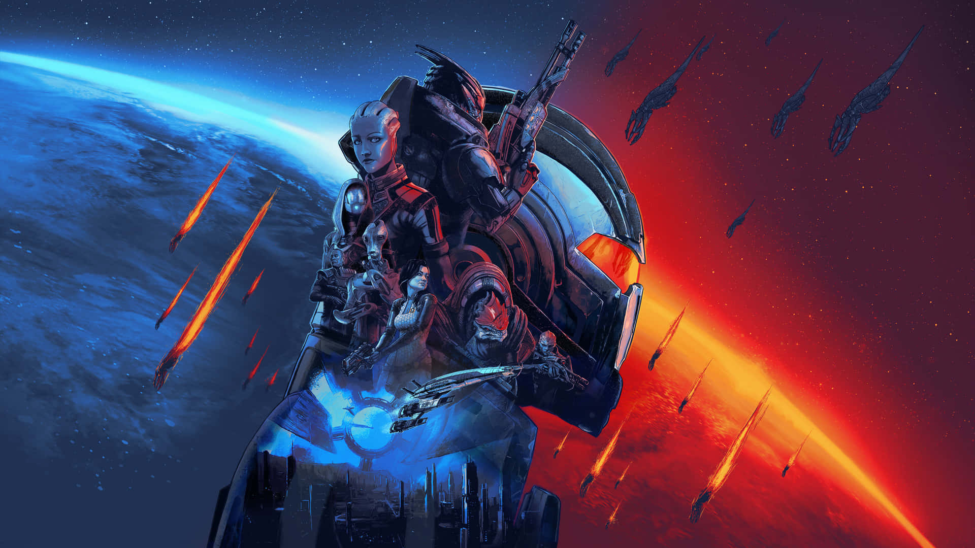 Mass Effect Legendary Edition: Engaging in an Epic Sci-Fi Adventure Wallpaper