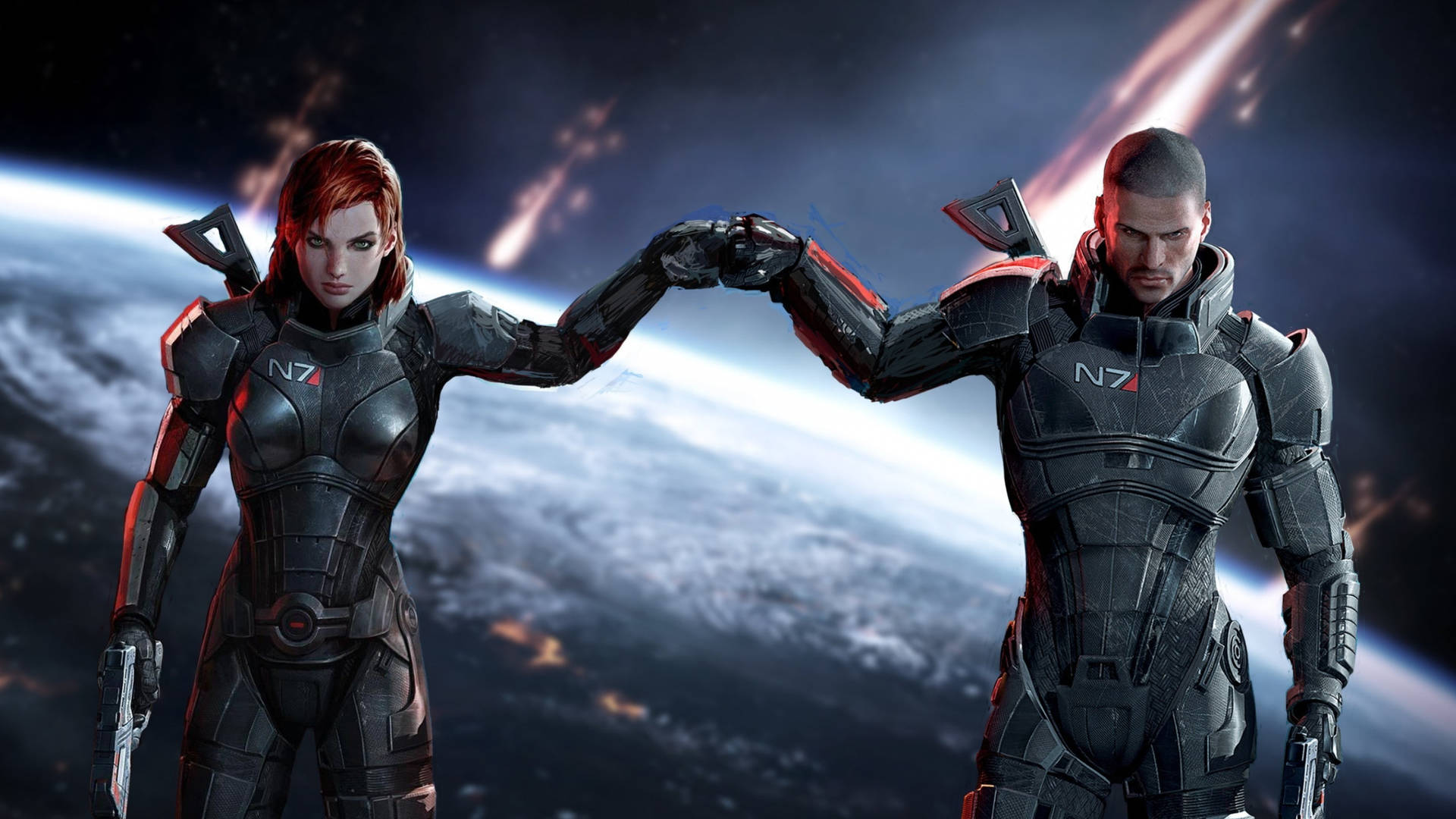 Mass Effect Male And Female Shepard Wallpaper