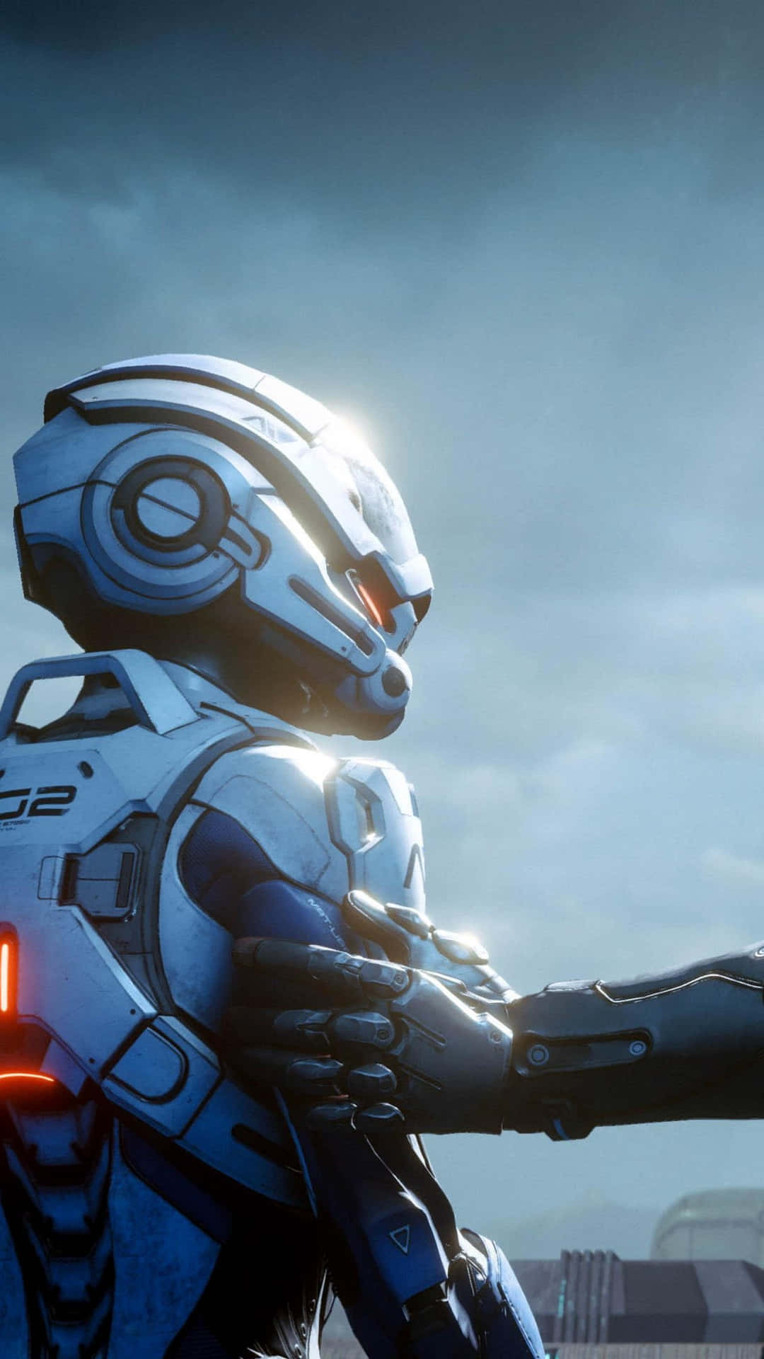 Caption: Mass Effect Andromeda Multiplayer Characters in Action Wallpaper