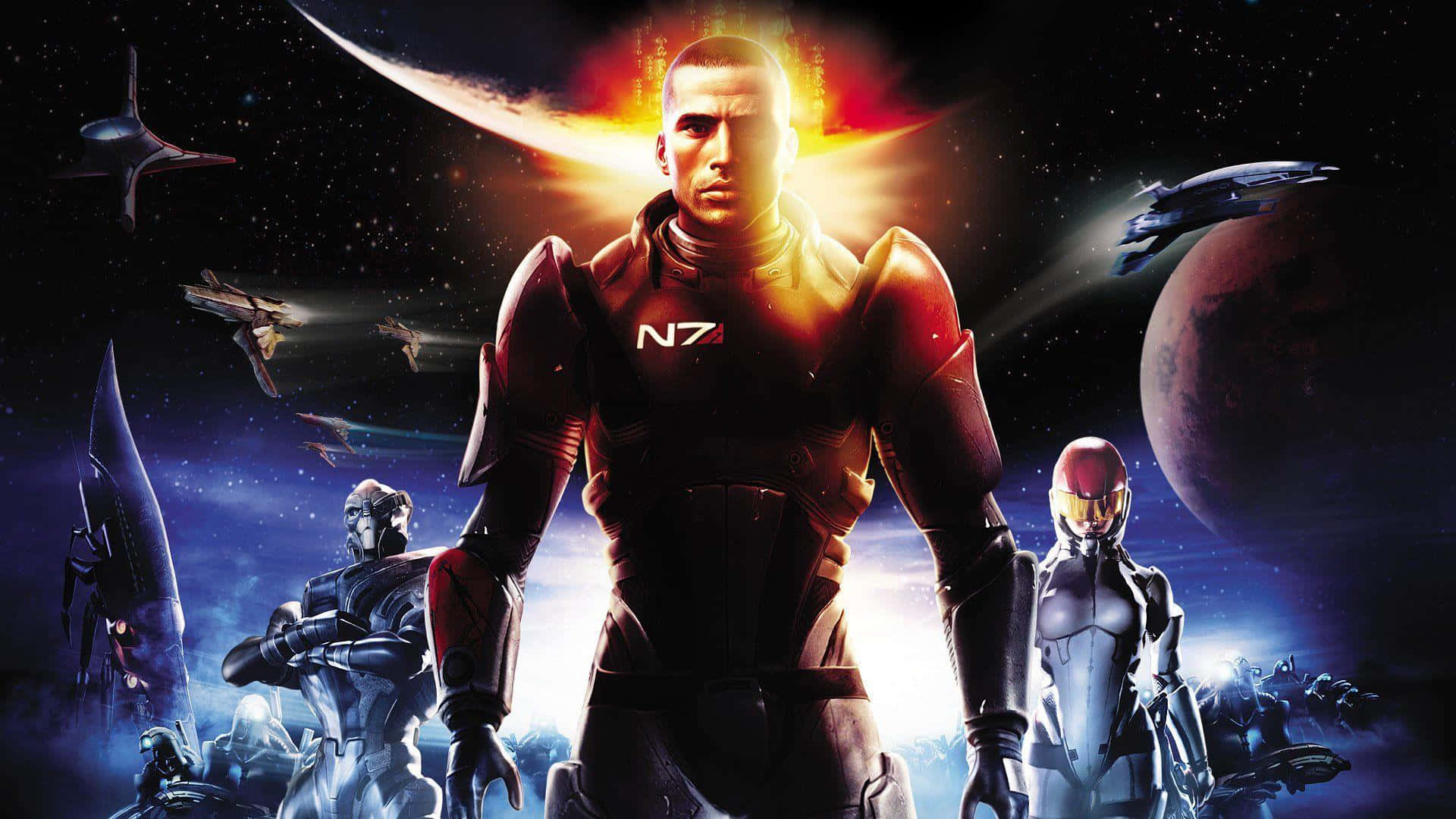 Mass Effect Multiplayer: A Team's Epic Adventure Wallpaper