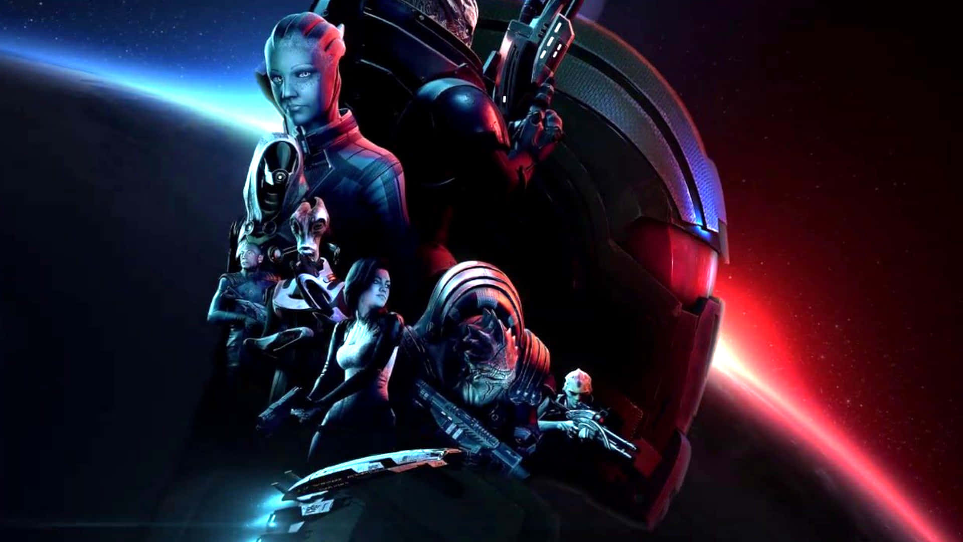 Batallaépica En El Multijugador De Mass Effect. Fondo de pantalla