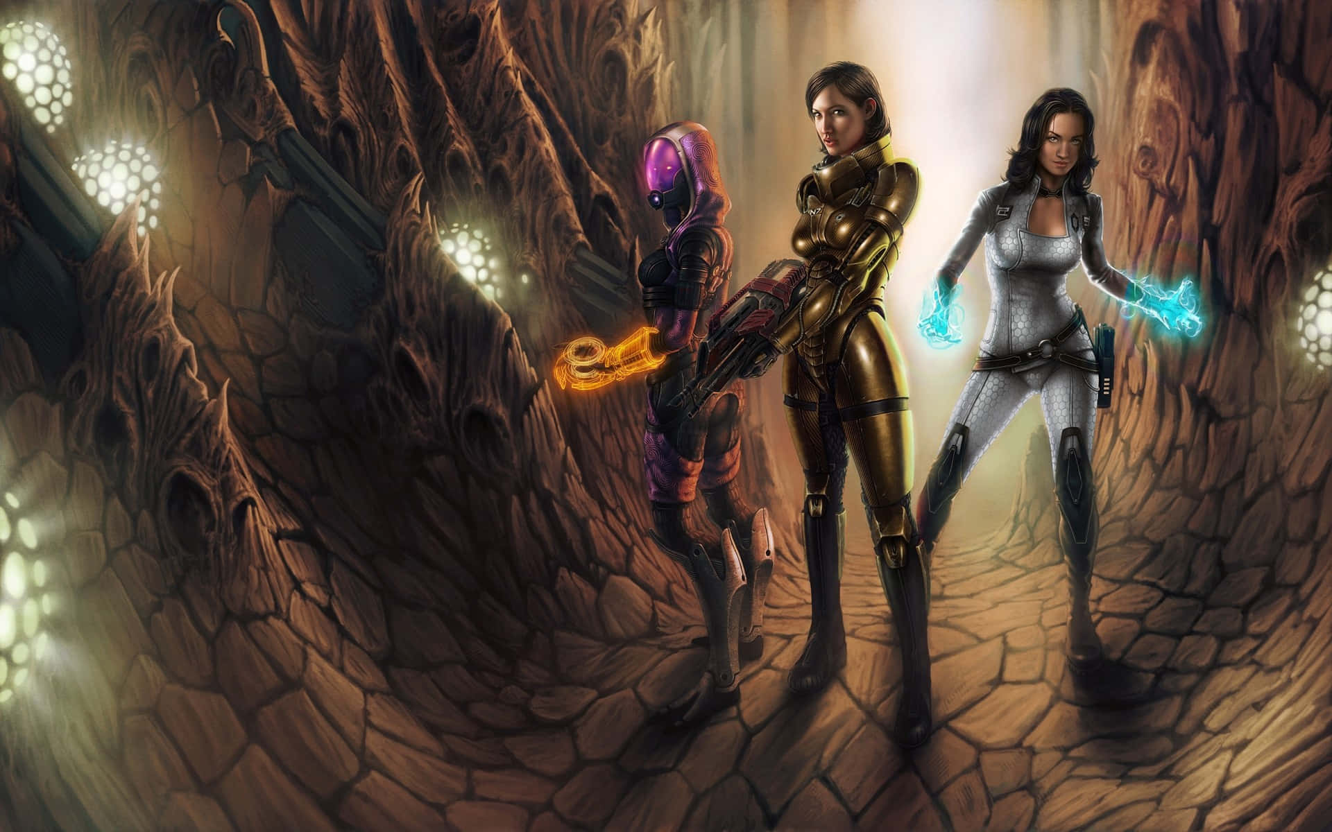 Intense Mass Effect Multiplayer action in a sci-fi environment Wallpaper