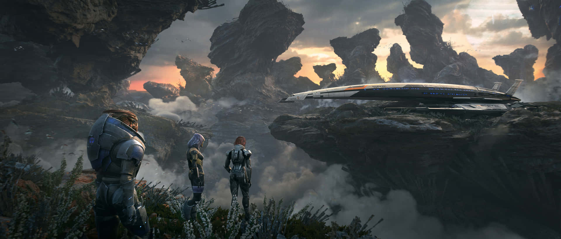 Intense Action in Mass Effect Multiplayer Wallpaper