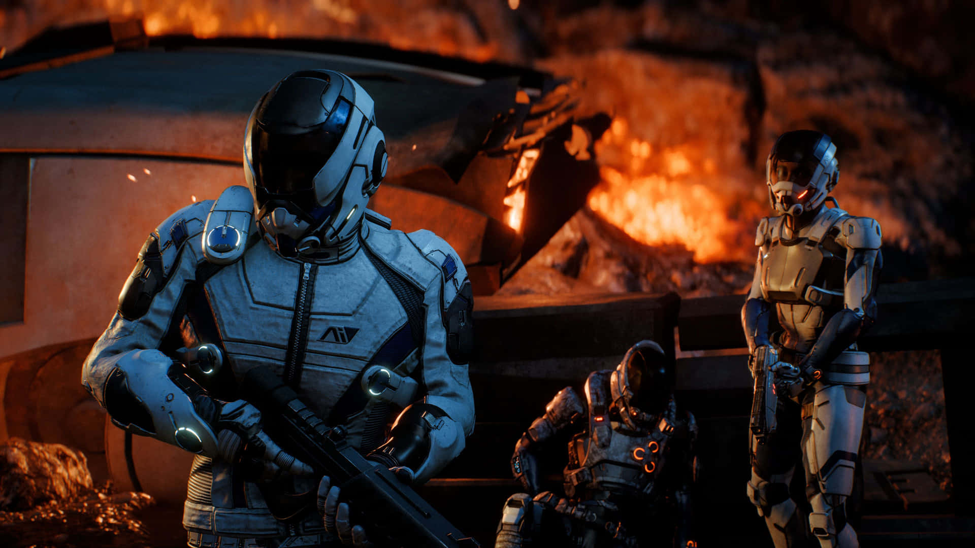 Acciónmultijugador De Mass Effect En Sorprendente Resolución 4k Fondo de pantalla