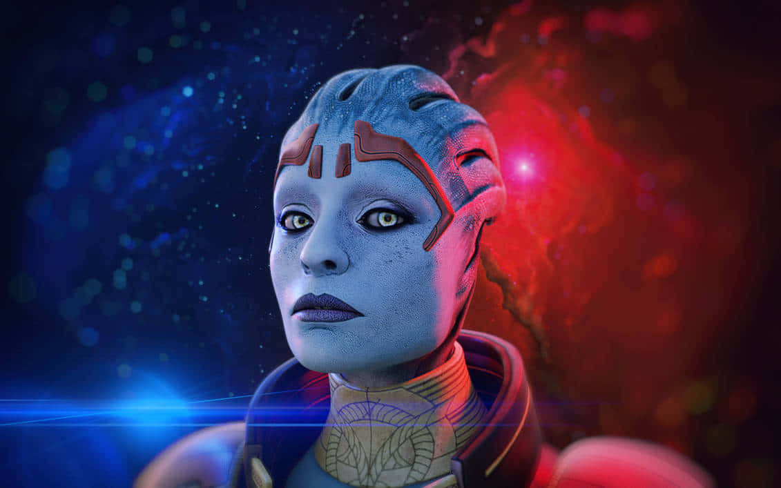 Samara, the powerful Asari Justicar in Mass Effect Wallpaper