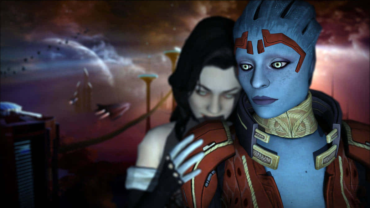 Stunning Screenshot of Samara from Mass Effect Wallpaper
