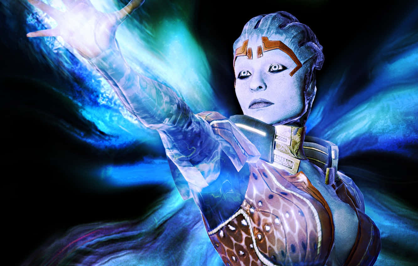 Samara,la Poderosa Justiciera Asari En Mass Effect Fondo de pantalla