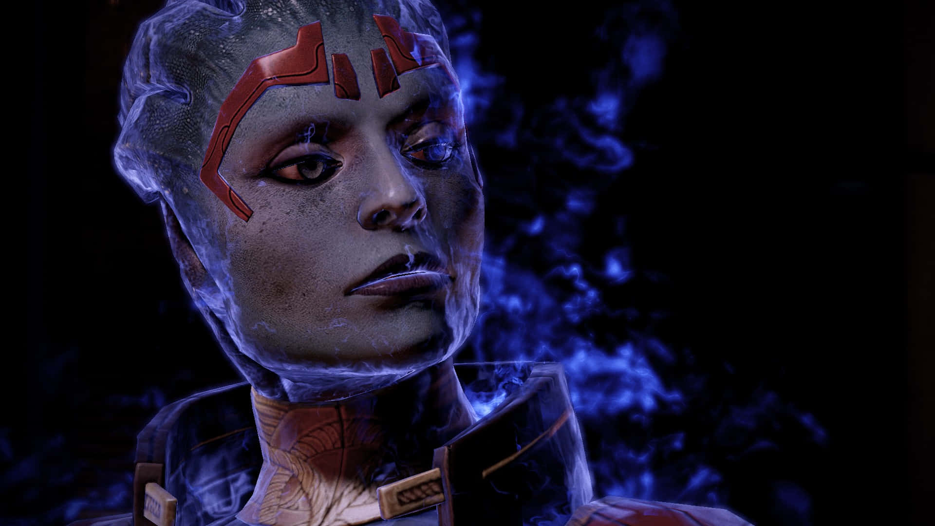 Caption: Samara, the Asari Justicar in Mass Effect Wallpaper