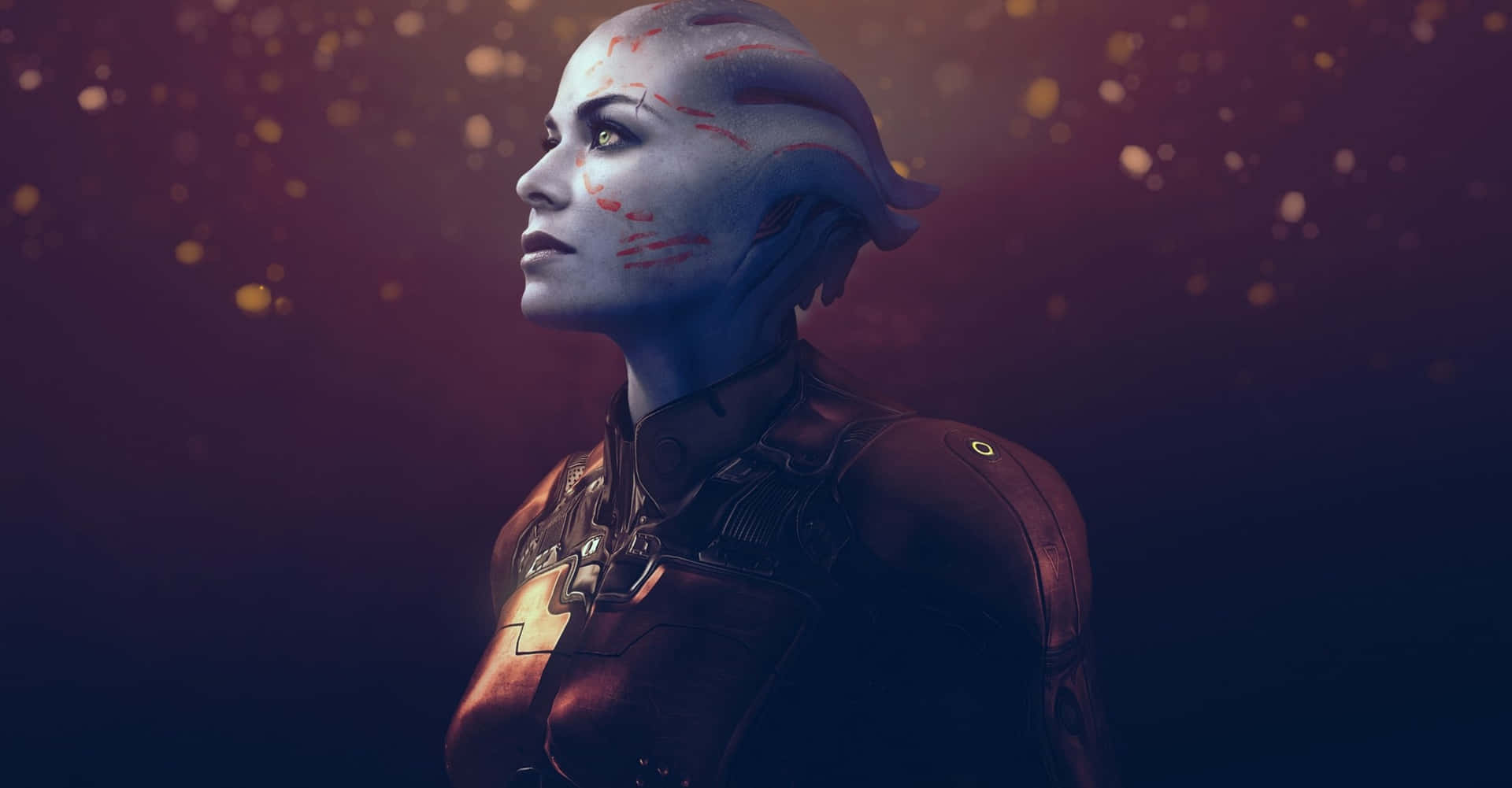 Samara, the enigmatic Asari Justicar in the world of Mass Effect Wallpaper
