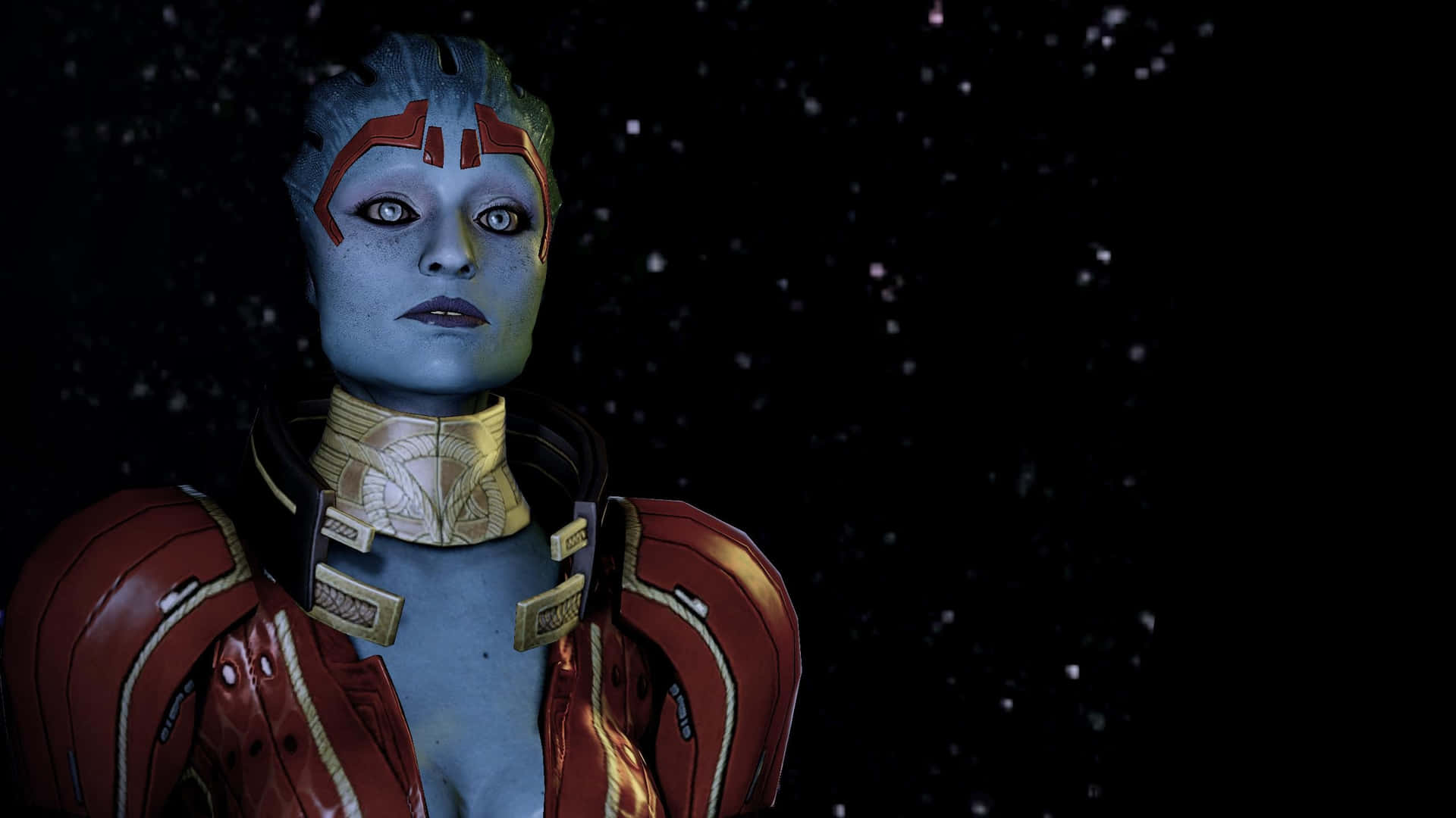 Caption: Powerful Samara, Mass Effect's Fierce Justicar Wallpaper