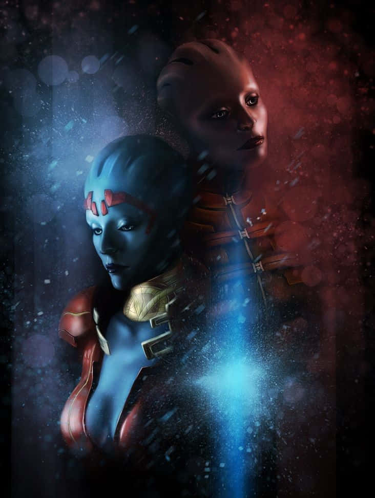 Samara,la Poderosa Justiciera Asari De Mass Effect Fondo de pantalla
