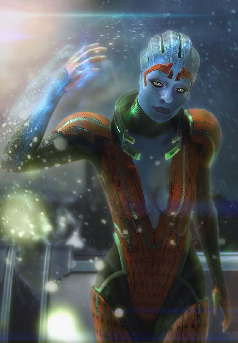 Samara, the powerful Asari Justicar, from Mass Effect series Wallpaper