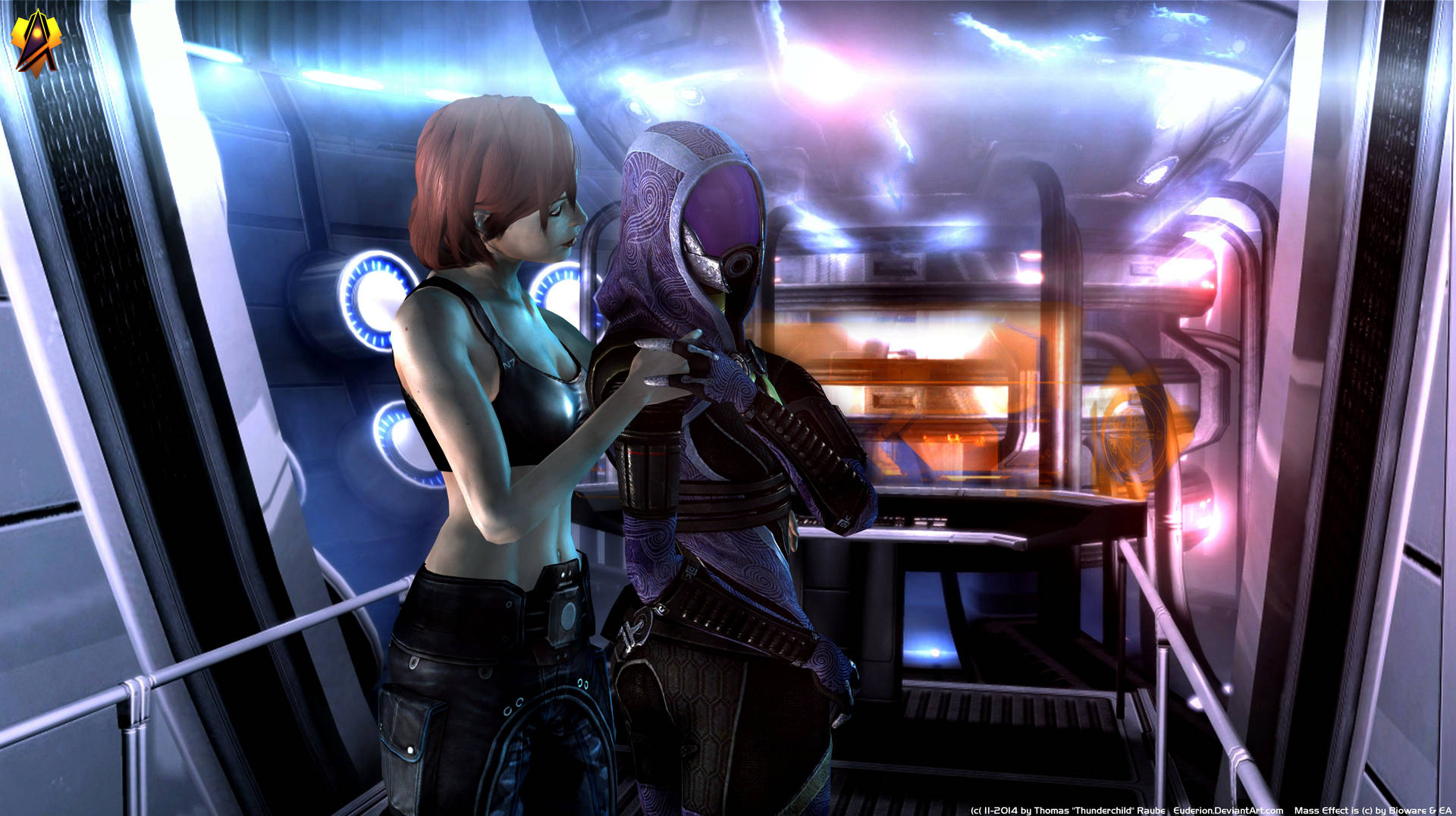 Mass Effect Shepard And Tali'Zorah 4K Wallpaper