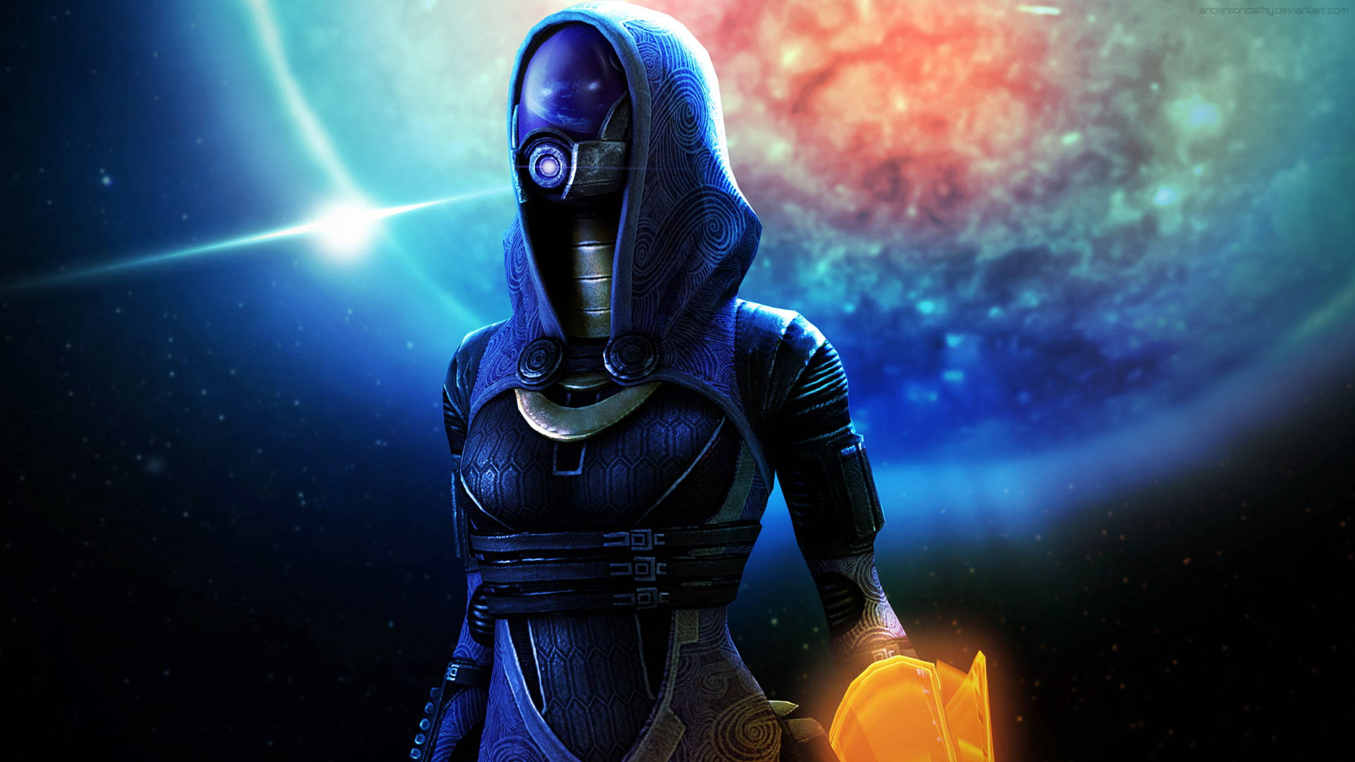 Mass Effect Tali Digital Cover Wallpaper
