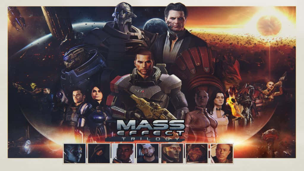 Epic Adventure in Mass Effect Trilogy Wallpaper