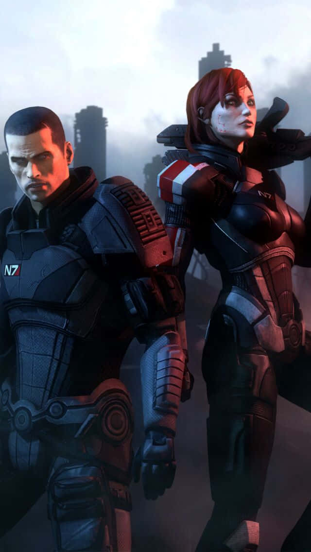 Comandanteshepard Y Su Equipo En La Trilogía De Mass Effect Fondo de pantalla
