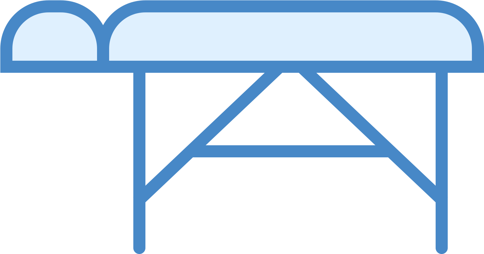 Massage Table Icon_ Blue Background PNG