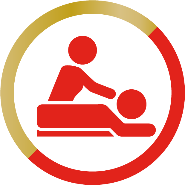 Massage Therapy Icon Redand Gold PNG