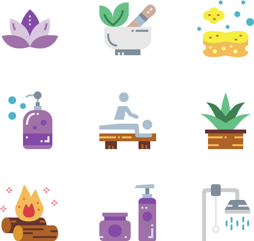 Massage Therapy Icons Set PNG