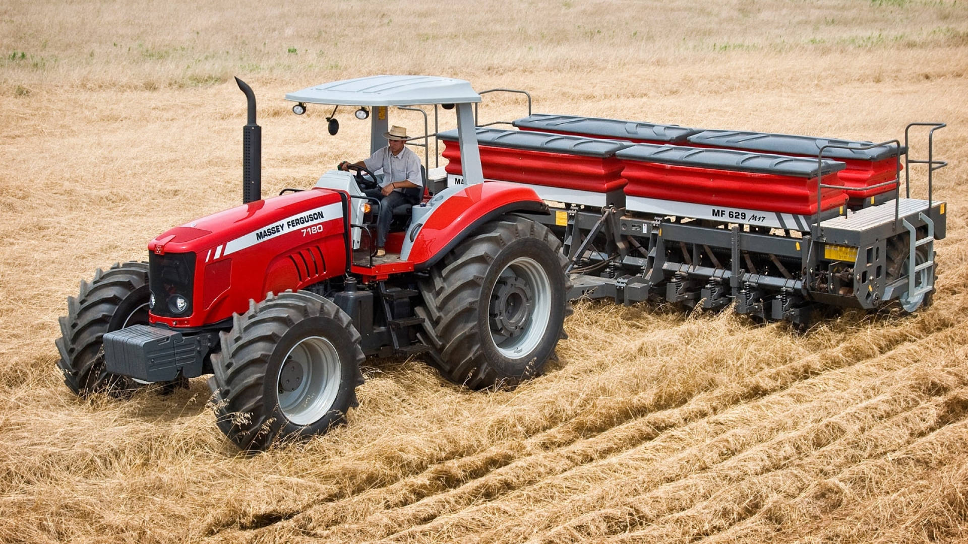 Stunning Massey Ferguson Dyna-6 Tractor in the Field Wallpaper
