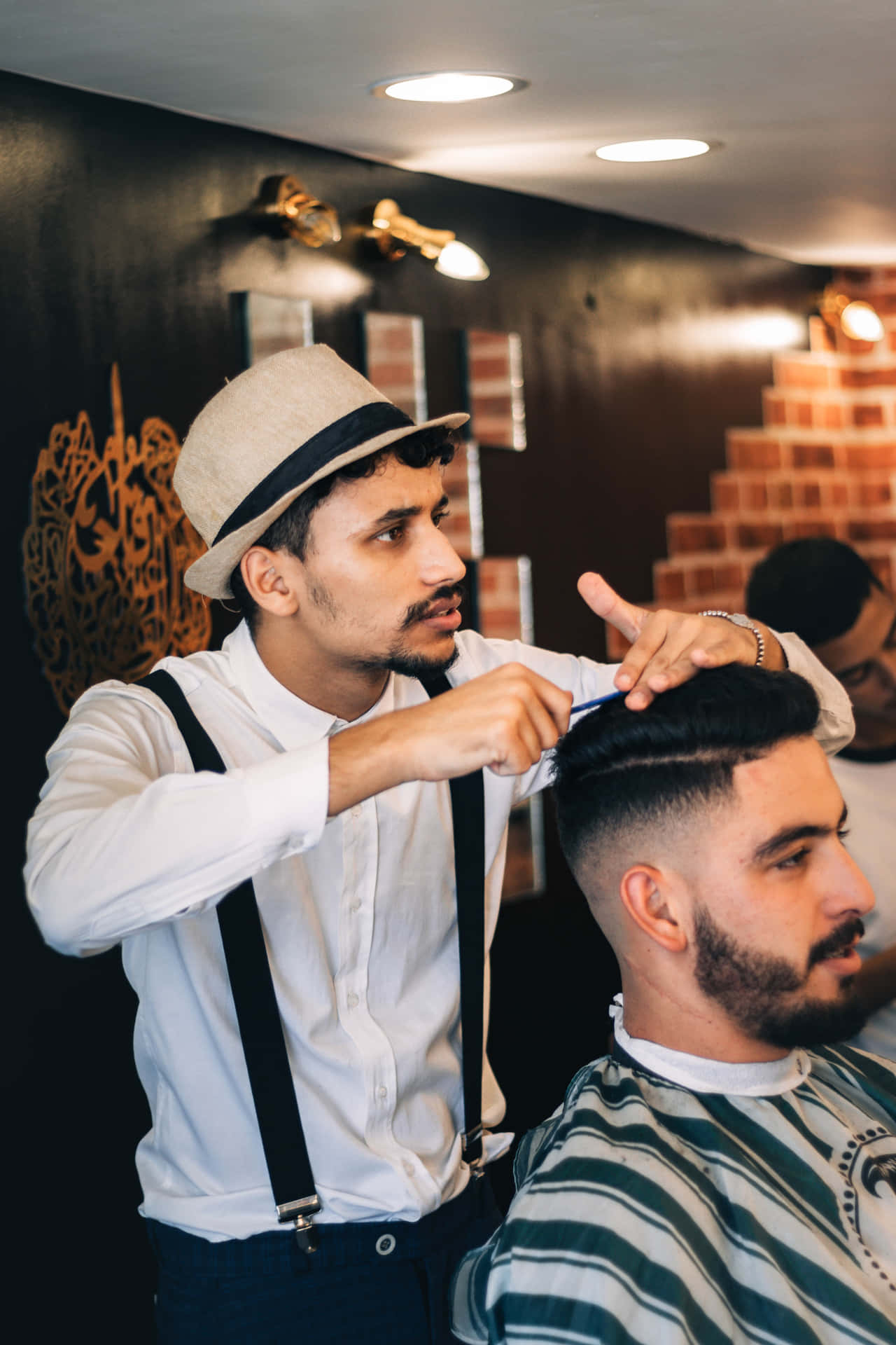 "master Barber At Work With Scissors And Comb"