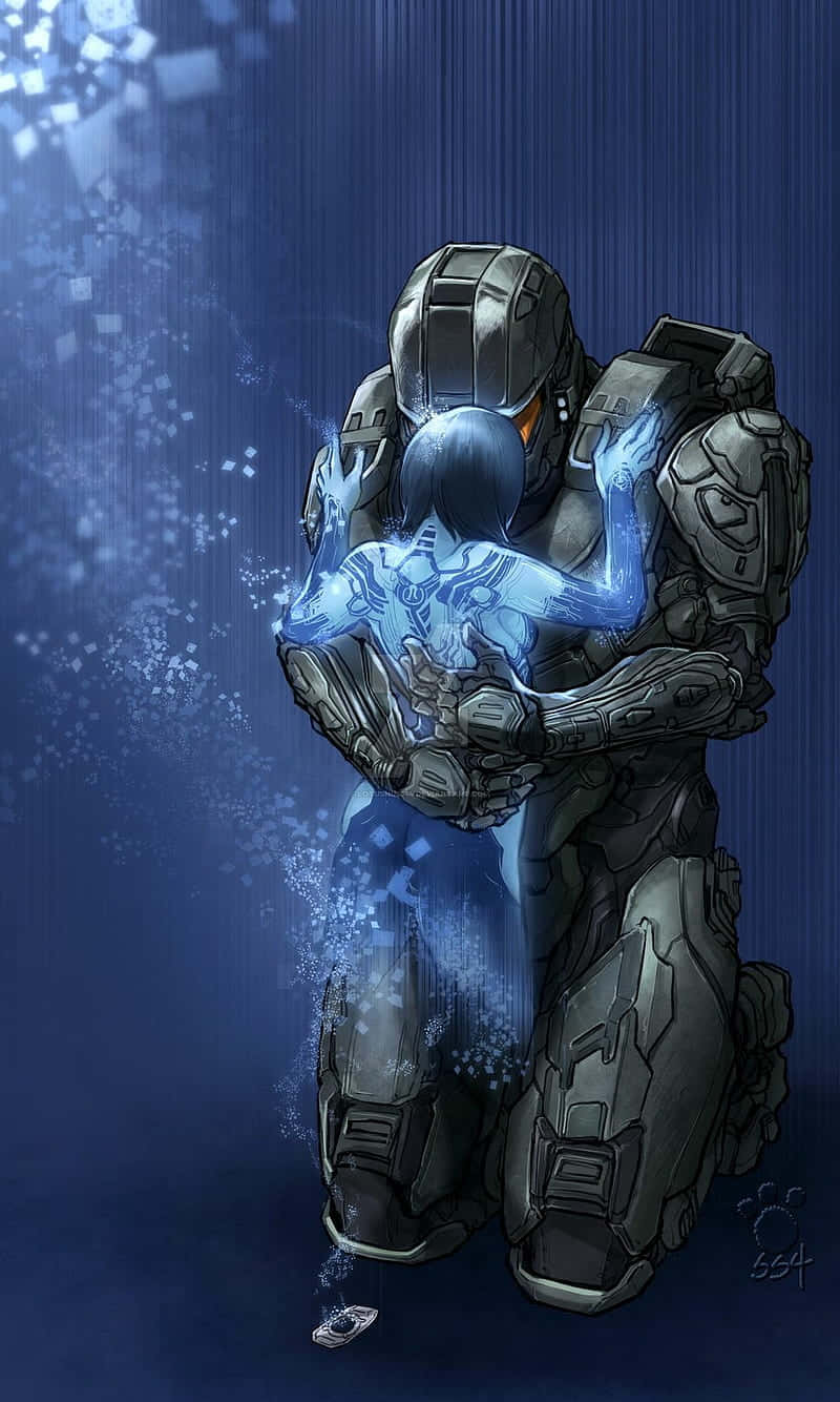 "Don't miss your alerts with this Master Chief Phone." Wallpaper