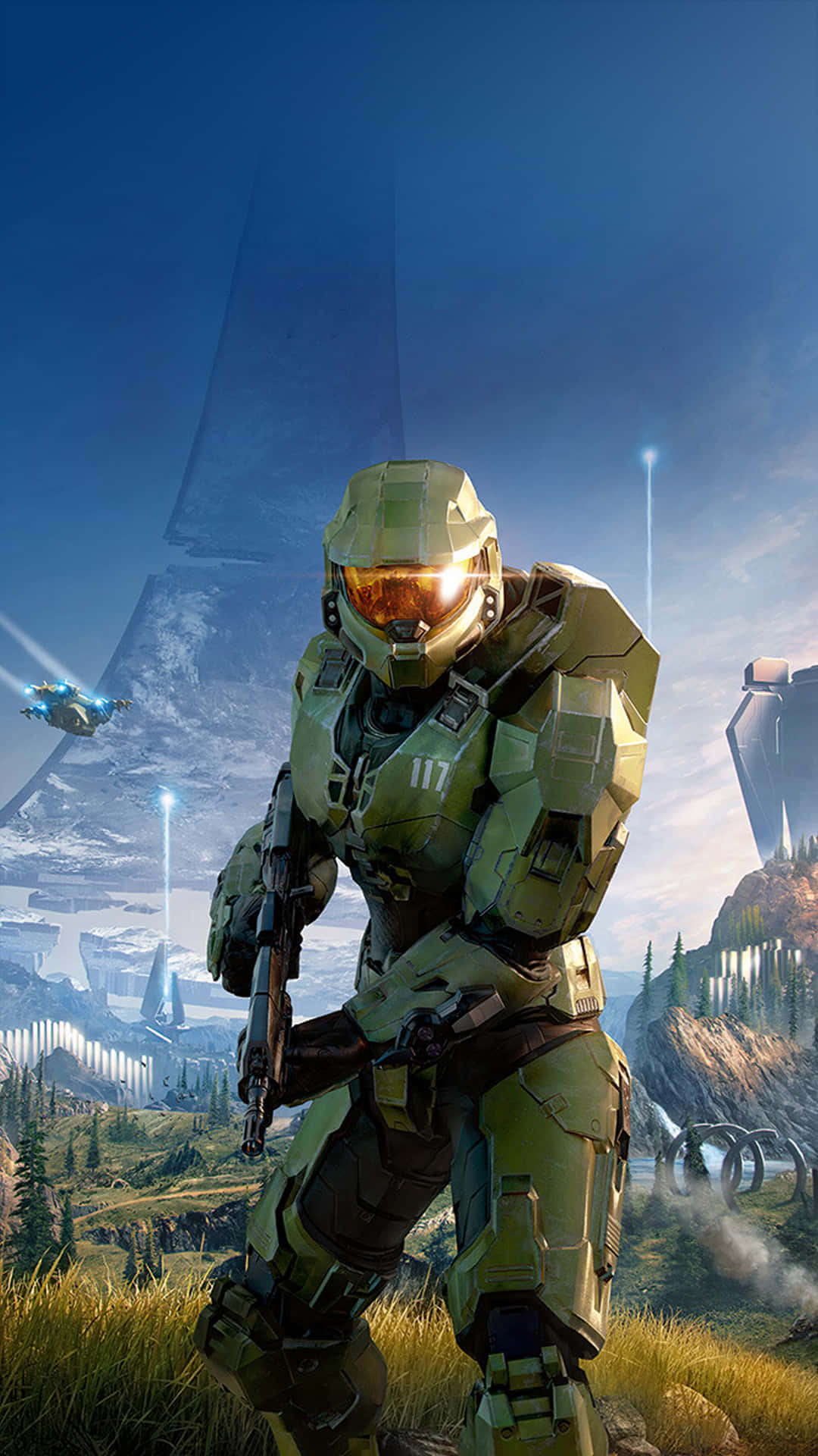 Experience Unrivaled Adventure With Master Chief Phone Wallpaper