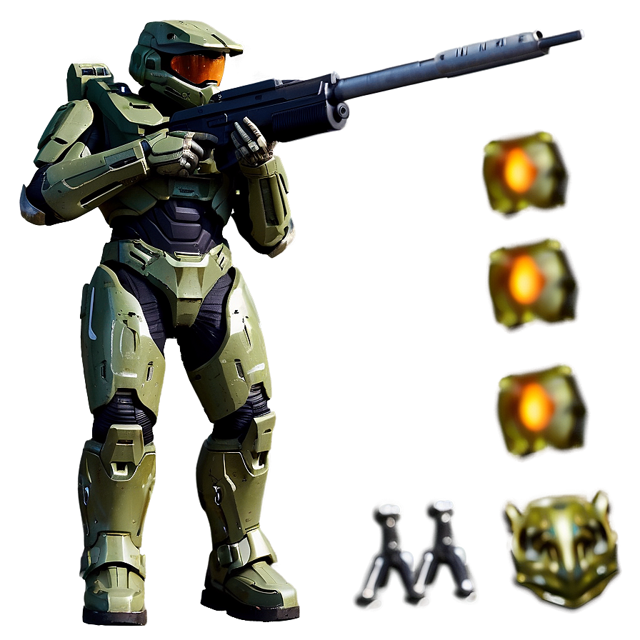 Download Master Chief With Battle Rifle Png 35 | Wallpapers.com