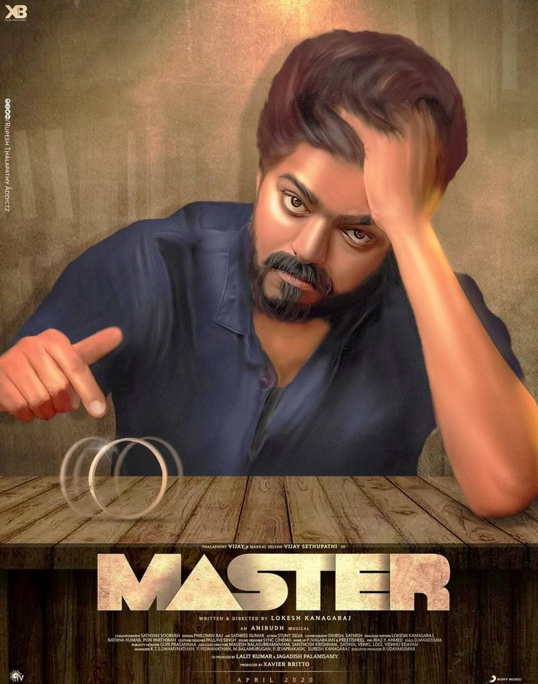 Master Distressed Vijay 4K Poster Wallpaper
