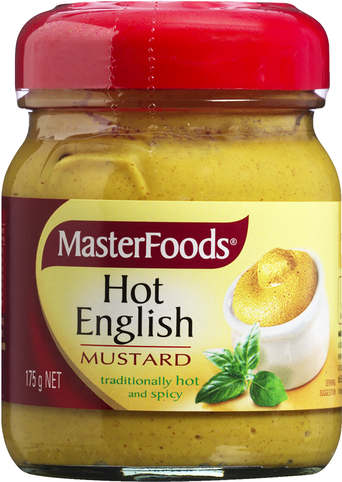 Master Foods Hot English Mustard Jar PNG