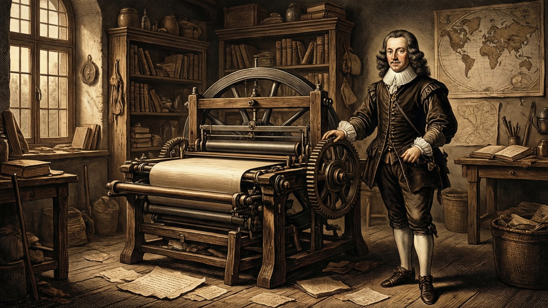 Maître Imprimeur au Travail Fonds d'écran