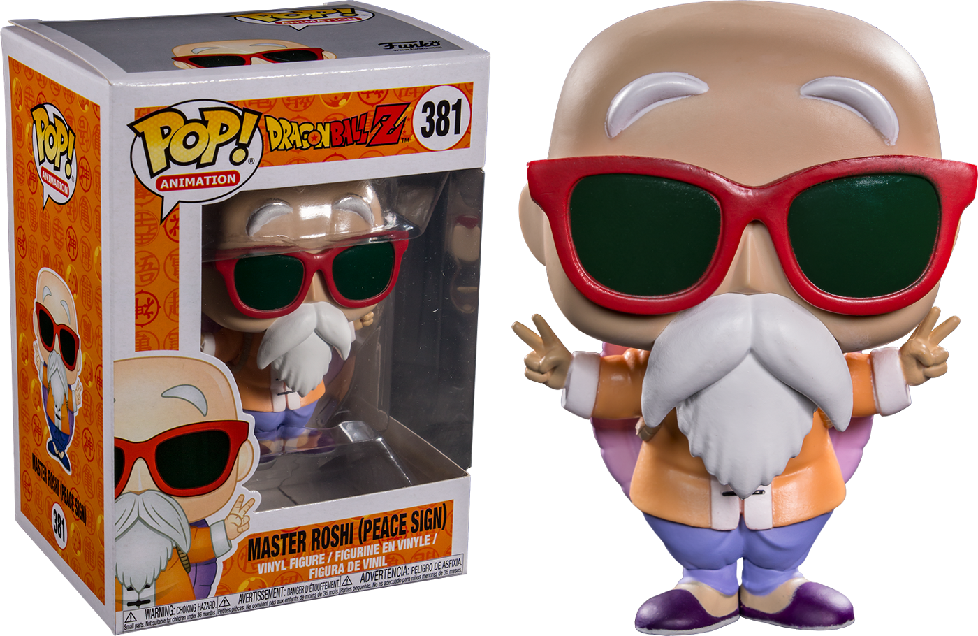 Master Roshi Peace Sign Funko Pop PNG