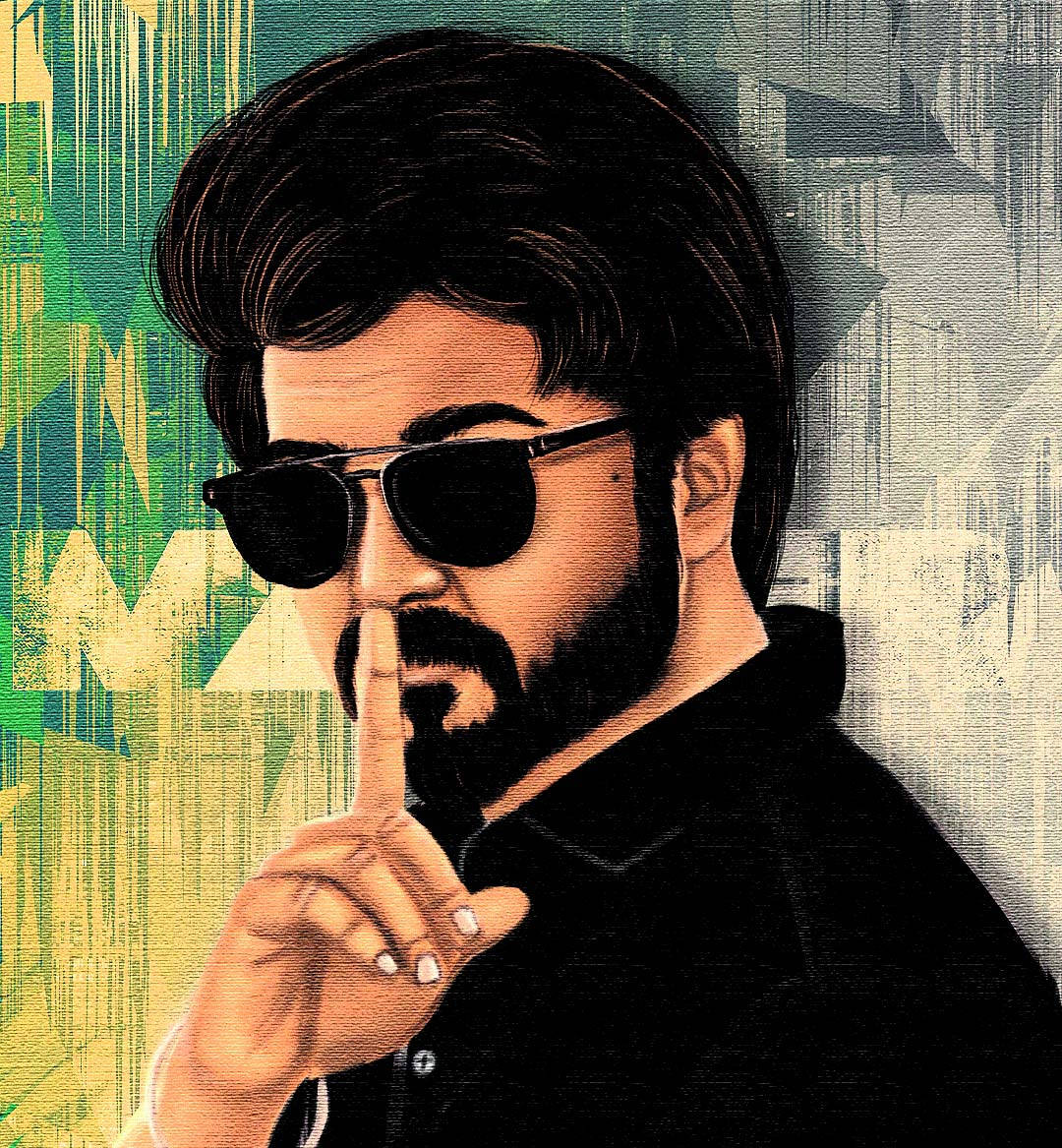 Master Vijay 4K Black Portrait Wallpaper
