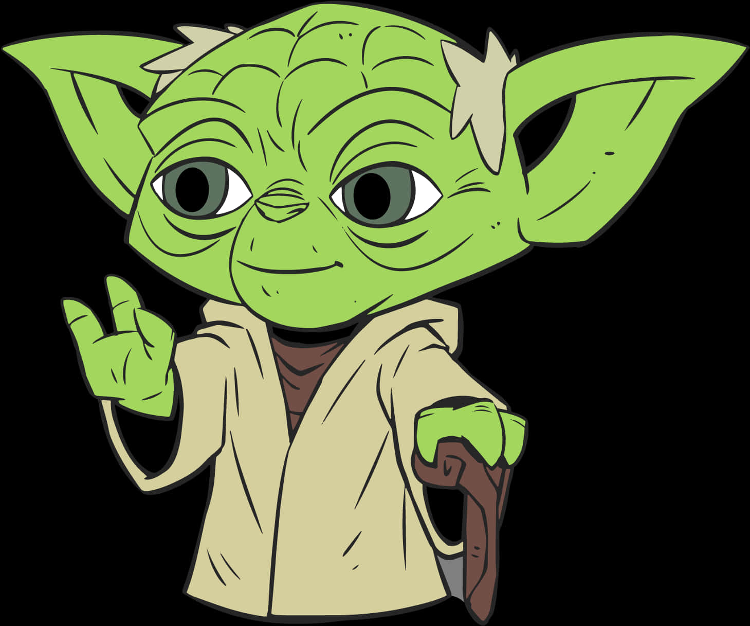 Master Yoda Cartoon Illustration PNG