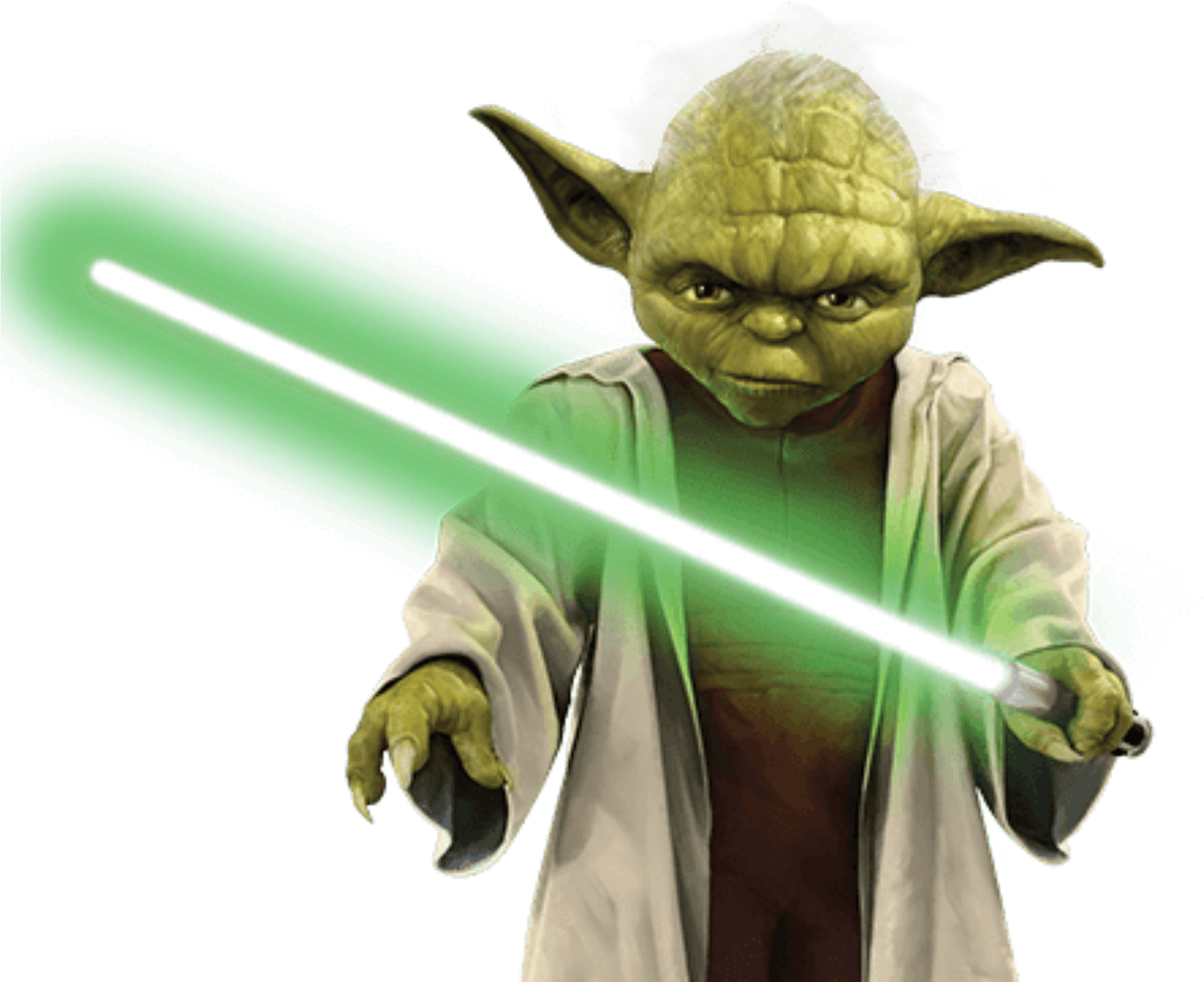 Master Yoda With Lightsaber.png PNG