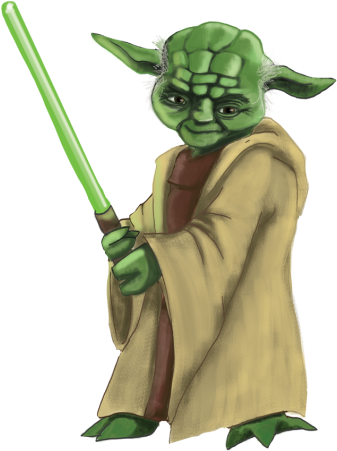 Master Yoda With Lightsaber PNG