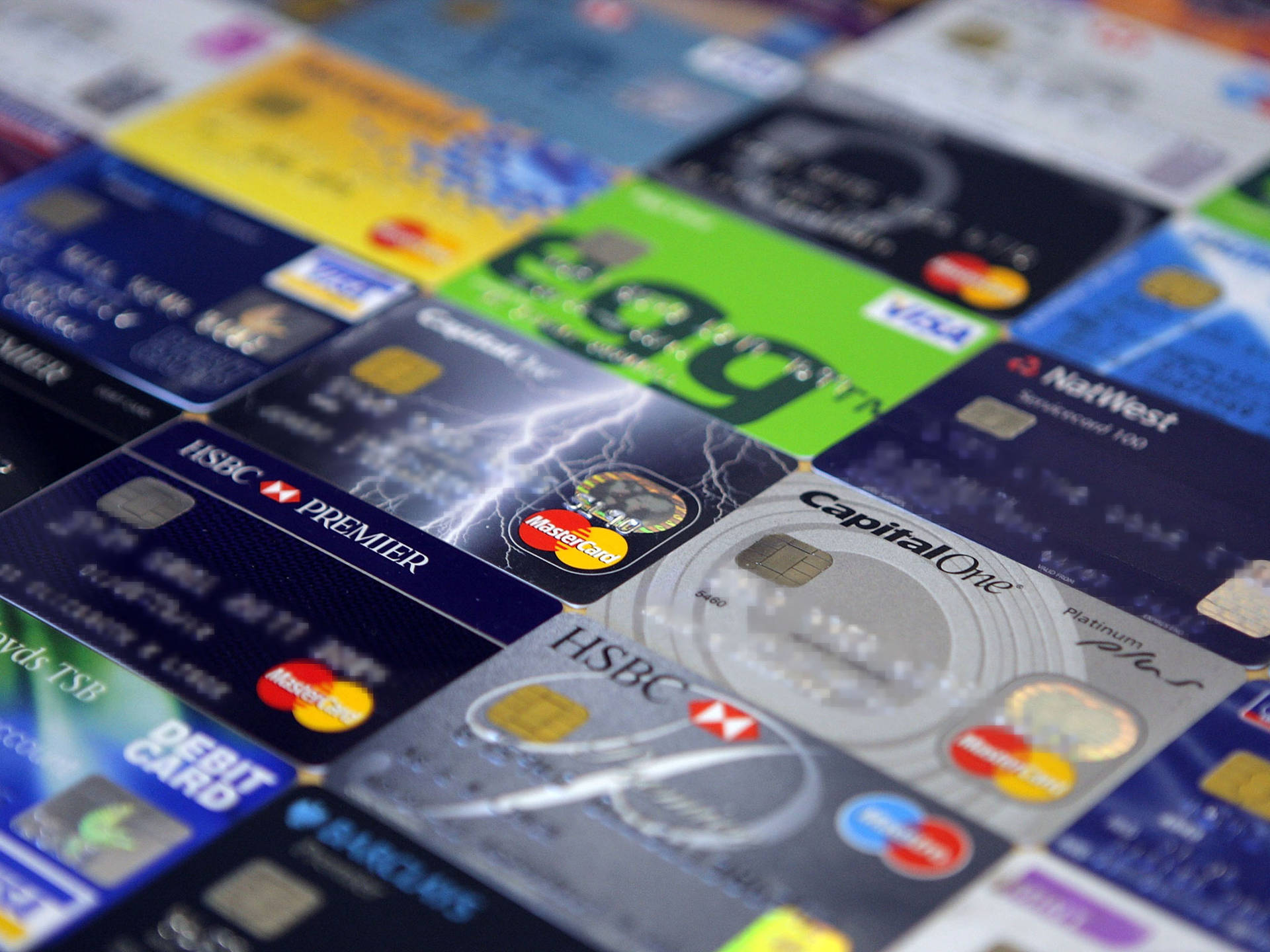 Mønster af Mastercard og Visa kreditkort tile Wallpaper