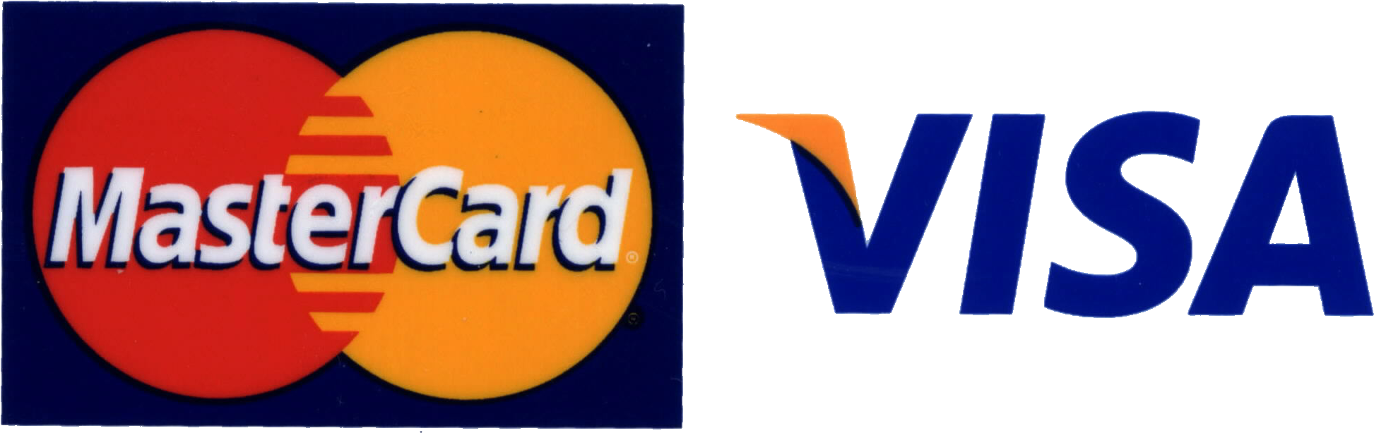 Mastercard V I S A Logos Sideby Side PNG