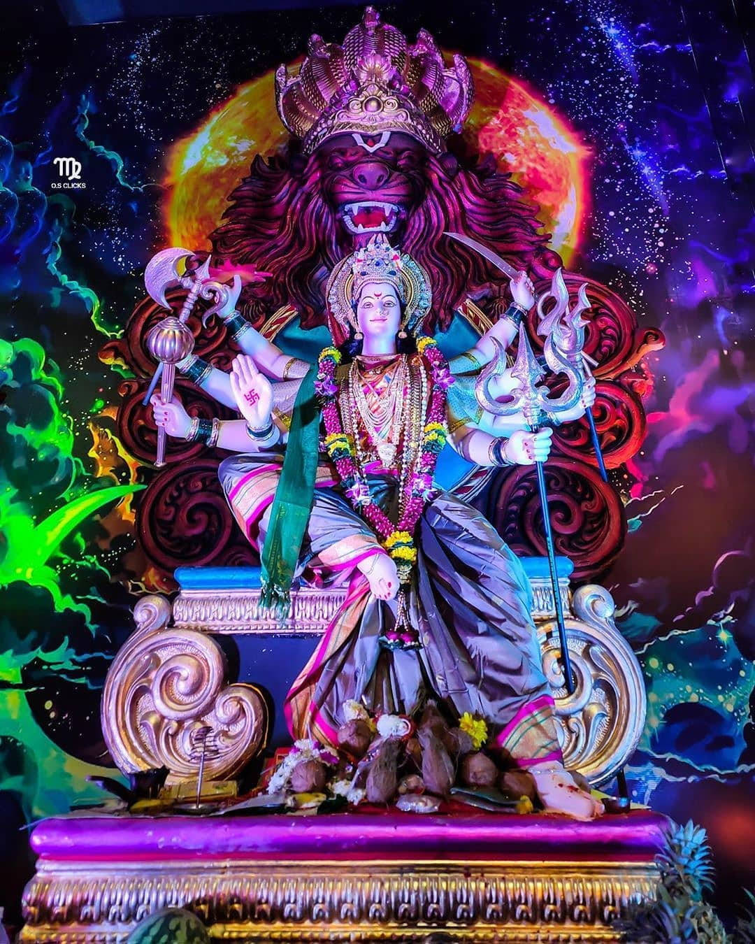 Mata Rani Cosmic Background Wallpaper