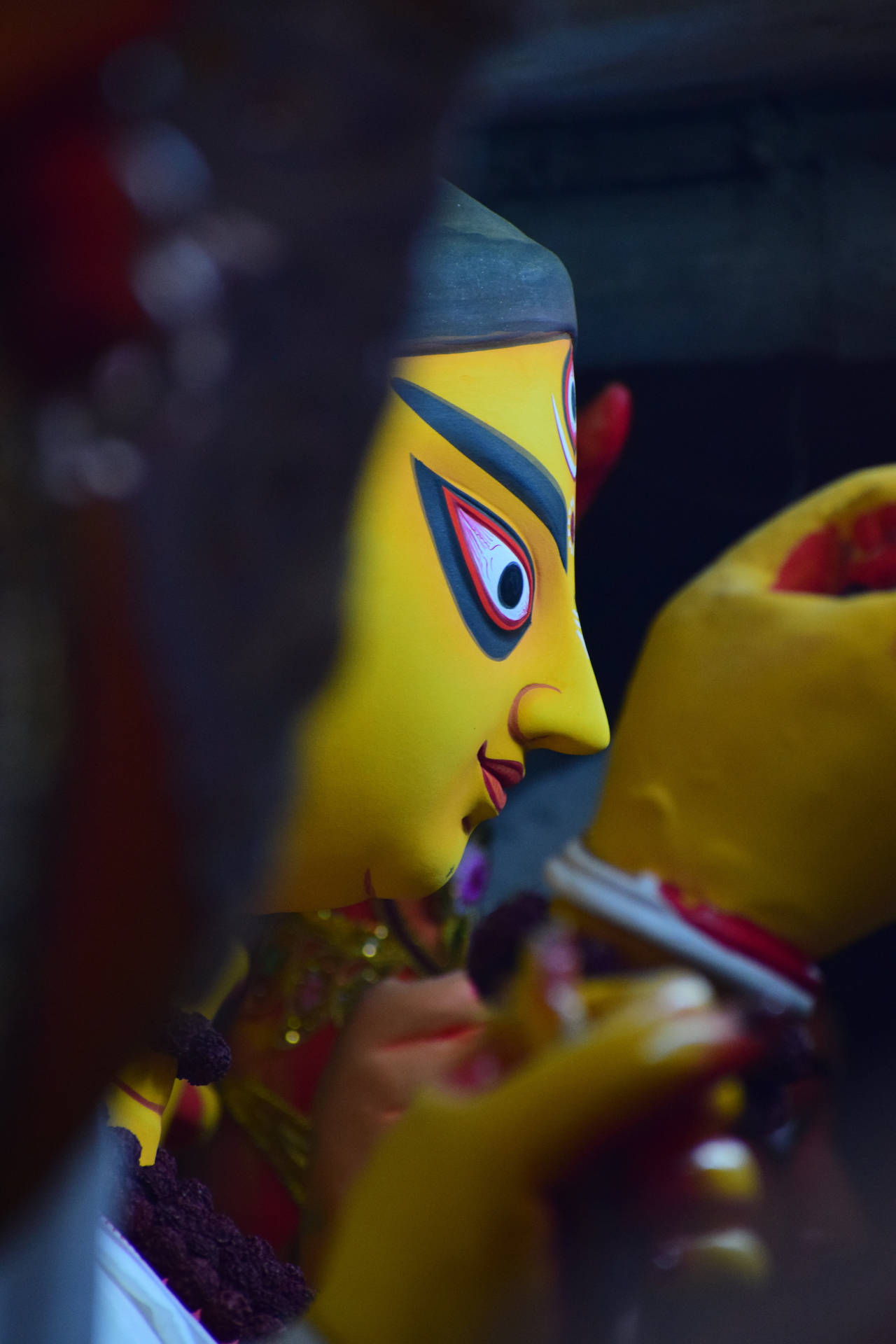 Mata Rani Face In Yellow Wallpaper