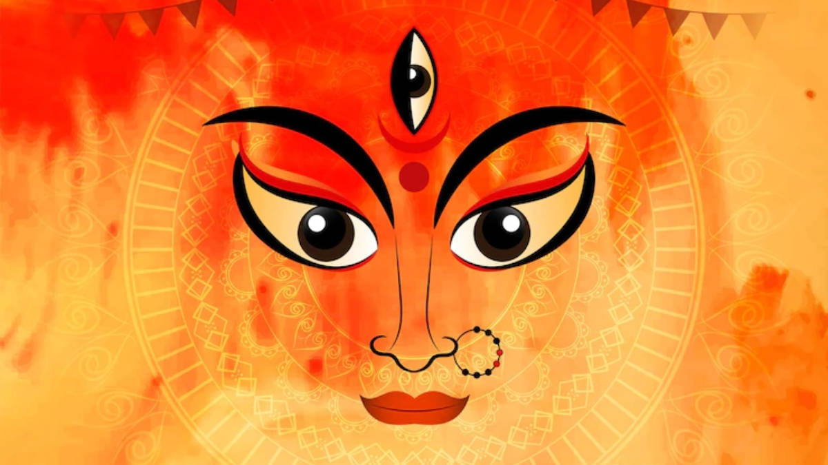 Mata Rani Fiery Orange Face Wallpaper
