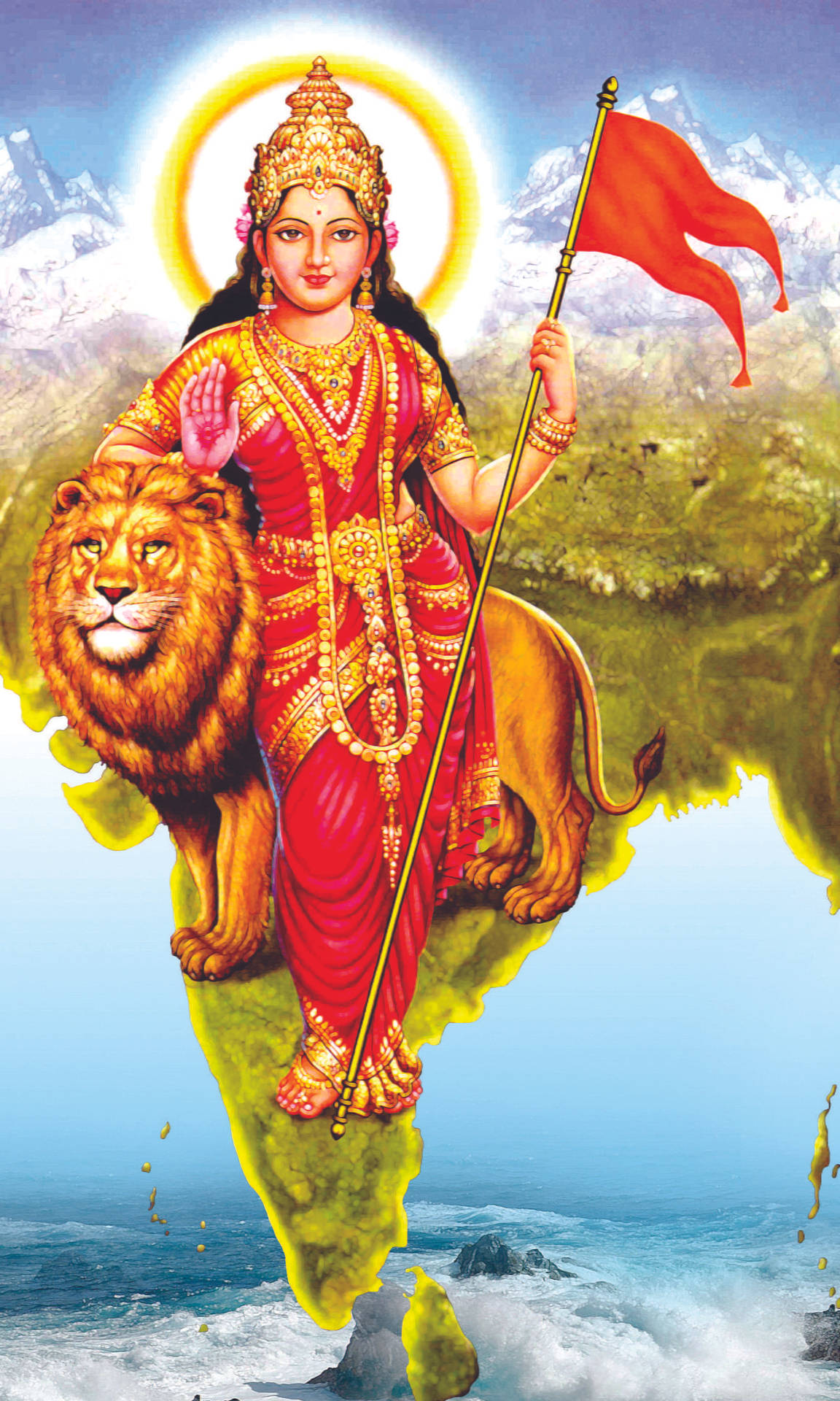 Mata Rani Holding Red Flag Wallpaper