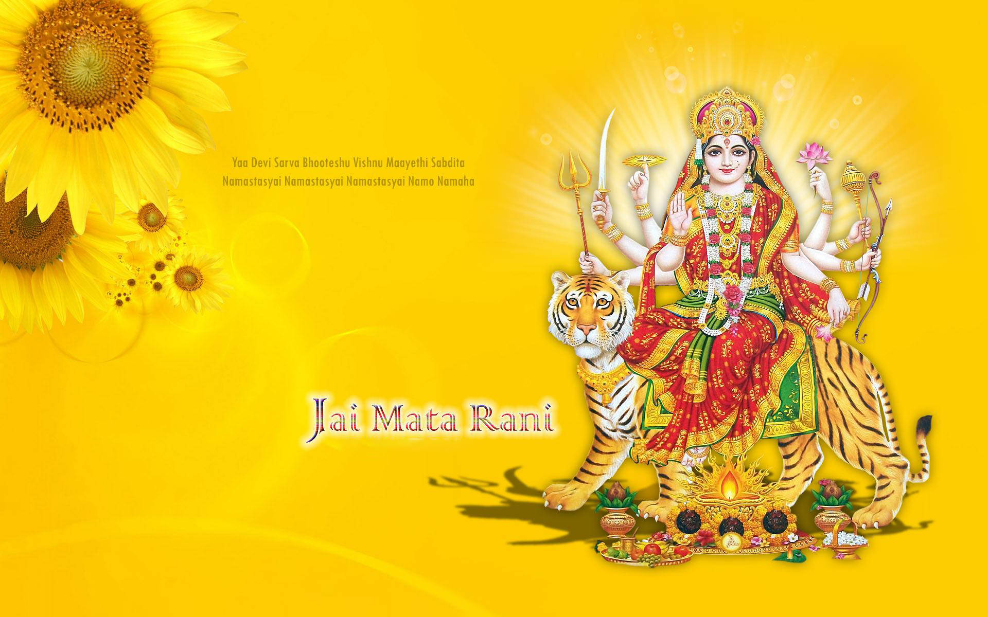 Mata Rani Sunflower Background Wallpaper