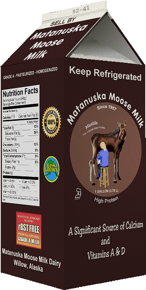 Matanuska Moose Milk Carton PNG