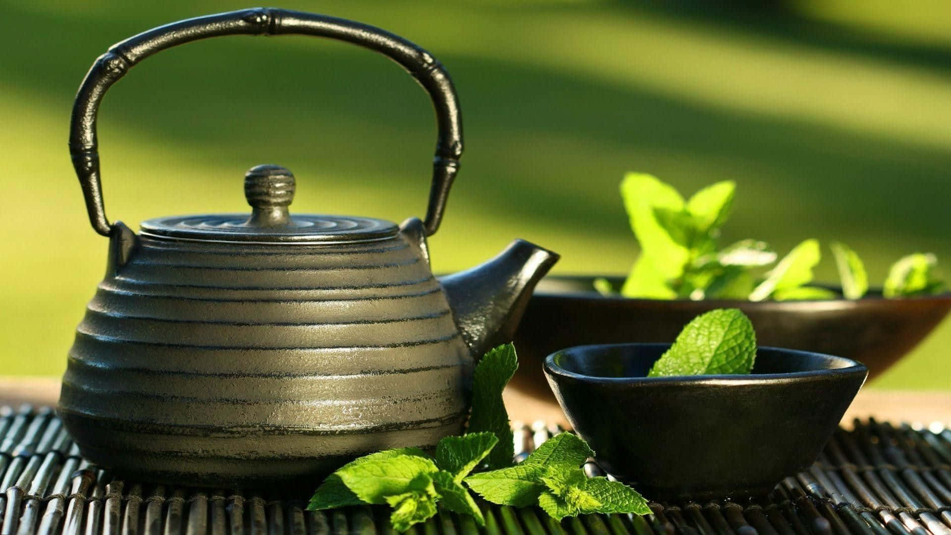 Pure Matcha Green Tea Powder in a Bowl Wallpaper